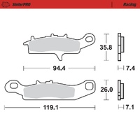 Moto Master Front Left Racing Brake Pad for Suzuki LT-V 700 2004-2005