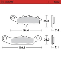 Moto Master Front Right Racing Brake Pad for Suzuki LT-V 700 2004-2005