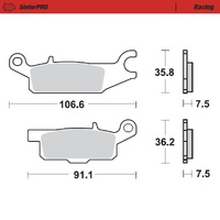Moto Master Front Left Racing Brake Pad for Yamaha YFM 700 F Grizzly 2007-2024