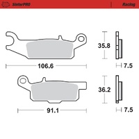 Moto Master Front Right Racing Brake Pad for Yamaha YFM 700 F Grizzly 2007-2024