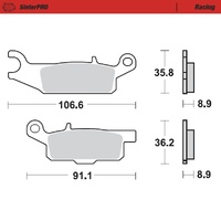 Moto Master Rear Racing Brake Pad for Yamaha YFM 550 F Grizzly 2009-2015