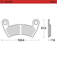 Moto Master Rear Right Racing Brake Pad for Polaris Ranger 570 Full Size Crew 2016