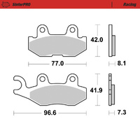 Moto Master Rear Right Racing Brake Pad for Yamaha YXM 700 Wolverine 2016-2024