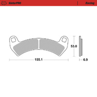 Moto Master Front Right Racing Brake Pad for Polaris RZR XP 1000 Turbo 2020-2021