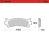 Moto Master Front Left Racing Brake Pad for Honda Pioneer SXS 1000 2016-2020