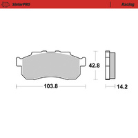 Moto Master Front Right Racing Brake Pad for Honda Pioneer SXS 700 2014-2020