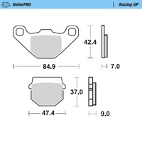 Moto Master Front Left Racing GP Brake Pad for Polaris Sawtooth 200 2004