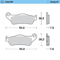 Moto Master Front Left Racing GP Brake Pad for Tm RACING CC 250 Fi ES 2019