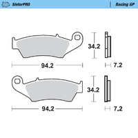 Moto Master Front Left Racing GP Brake Pad for Honda CRF 230 M 2009