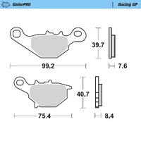 Moto Master Front Left Racing GP Brake Pad for Suzuki RM 85 2002-2004