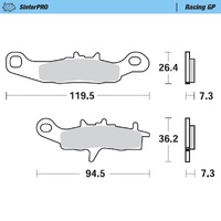 Moto Master Front Left Racing GP Brake Pad for Kawasaki KX 80 1997-2000