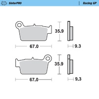 Moto Master Rear Racing GP Brake Pad for Tm RACING SMX 300 2018