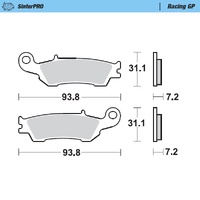 Moto Master Front Left Racing GP Brake Pad for Yamaha WR 250 F 2017-2021
