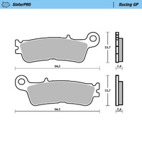 Moto Master Front Left Racing GP Brake Pad for Yamaha YZ 125 2022-2025