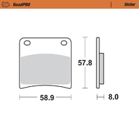 Moto-Master Front Left Sintered Brake Pads for Suzuki GSX-F 750 Katana 1989-1997