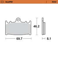 Moto-Master Front Right Sintered Brake Pads for Kawasaki Vulcan 1700 Vaquero ABS 2014-2025