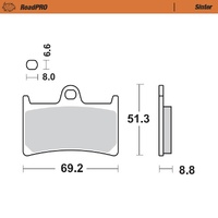 Moto-Master Front Right Sintered Brake Pads for Yamaha YZF R7 750 1999-2001