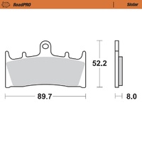 Moto-Master Front Left Sintered Brake Pads for Kawasaki ZRX 1200 R 2001-2007