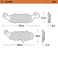 Moto-Master Front Left Sintered Brake Pads for Kawasaki Vulcan 1700 Classic Tourer 2009-2014