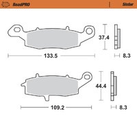 Moto-Master Front Right Sintered Brake Pads for Kawasaki Vulcan 1500 Classic Tourer 2000-2003