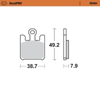 Moto-Master Front Left Sintered Brake Pads for Derbi Mulhacen 659 2005