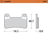 Moto-Master Front Left Sintered Brake Pads for Honda CB 1000 R 2008-2016