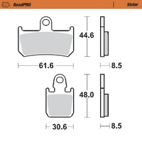 Moto-Master Front Right Sintered Brake Pads for Yamaha YZF R1 1000 2007-2014