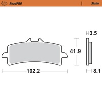 Moto-Master Front Left Sintered Brake Pads for Ducati Streetfighter V4 SP2 1103 2023-2024