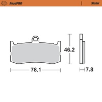 Moto-Master Front Right Sintered Brake Pads for Triumph Daytona 675 2009-2016