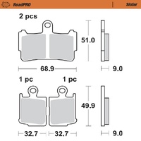 Moto-Master Front Right Sintered Brake Pads for Honda VFR 1200 F 2010-2016