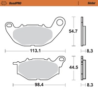 Moto-Master Front Left Sintered Brake Pads for Yamaha YZF R25 250 2015