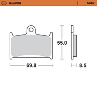 Moto-Master Front Left Sintered Brake Pads for Triumph Thunderbird 1700 2014-2015