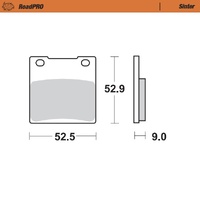 Moto-Master Rear Sintered Brake Pads for Kawasaki ZXR 750 1989-1995