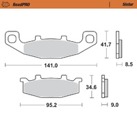 Moto-Master Rear Sintered Brake Pads for Suzuki GS 450 E 1990