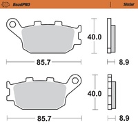 Moto-Master Rear Sintered Brake Pads for Honda CBF 1000 2006-2010