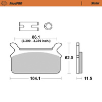 Moto-Master Rear Sintered Brake Pads for Harley-Davidson FLHR 82 Road King 1993-1998