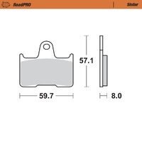 Moto-Master Rear Sintered Brake Pads for Harley-Davidson XL 883 N Sportster Iron 2014-2022