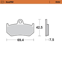 Moto-Master Rear Sintered Brake Pads for Mv AGUSTA Brutale 1090 2017