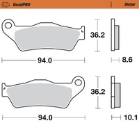 Moto-Master Rear Sintered Brake Pads for BMW K 1200 R (K43) 2004-2008