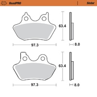 Moto-Master Rear Sintered Brake Pads for Harley-Davidson FXD 88 Dyna Super Glide 2000-2005