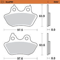 Moto-Master Rear Sintered Brake Pads for Harley-Davidson FXSTSSE 110 CVO Softail Springer 2007