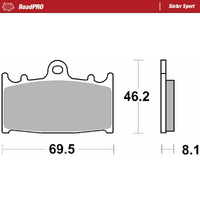 Moto-Master Front Left Sintered Sports Brake Pads for Kawasaki GPZ 900 R 1990-1996