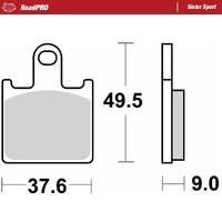 Moto-Master Front Right Sintered Sports Brake Pads for Kawasaki GTR 1400 Concours 2008-2022