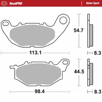 Moto-Master Front Left Sintered Sports Brake Pads for Yamaha YZF R25 250 2015