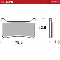 Moto-Master Front Right Sintered Sports Brake Pads for Honda CB 1000 R+ 2018-2020