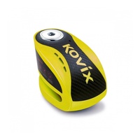 Kovix Alarm Disc Lock Yellow with Reminder Cable & Mount