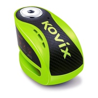 Kovix Alarm Disc Lock-6 Fluoro Green with Reminder Cable & Mount