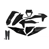 UFO Black Complete Plastics Kit for Ktm EXC 150 2020-2023