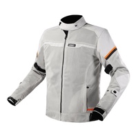 LS2 Riva Men's Jacket Light Grey/Hi-Vis Orange (2XL)