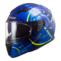 LS2 FF320 Stream (XS) Tacho Blue/Hi-Vis Yellow Road Helmet